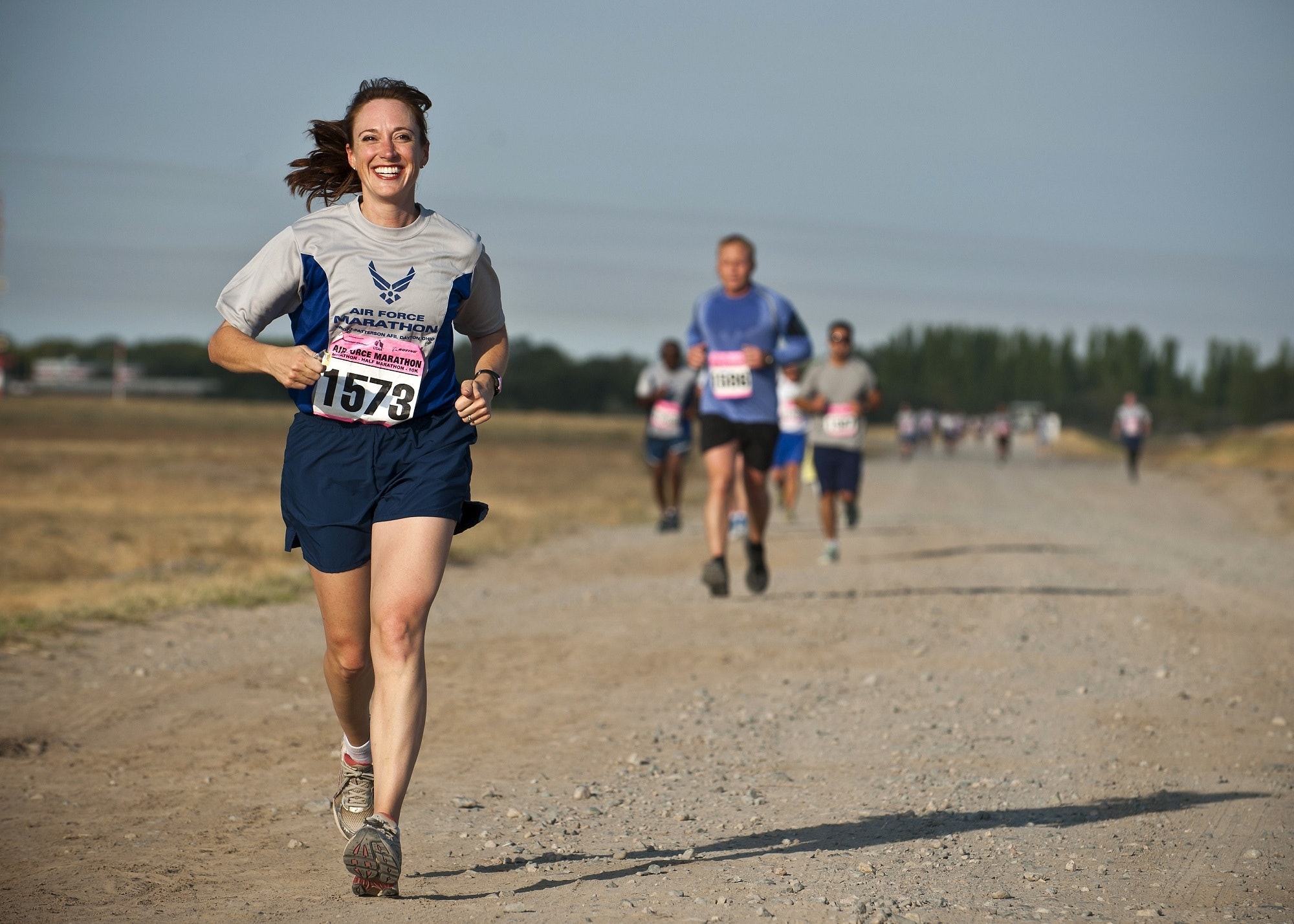 Woman running race